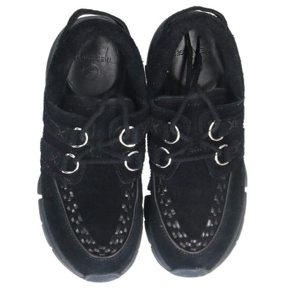 THE SALVAGES Suede Low-Cut Sneakers Black Size 7.5