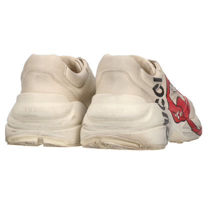 GUCCI Rhyton Lip Print Sneakers Beige Size 8