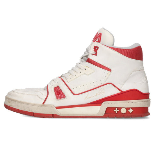 Louis Vuitton 19SS LV Leather Sneakers White x Red Size 9.5