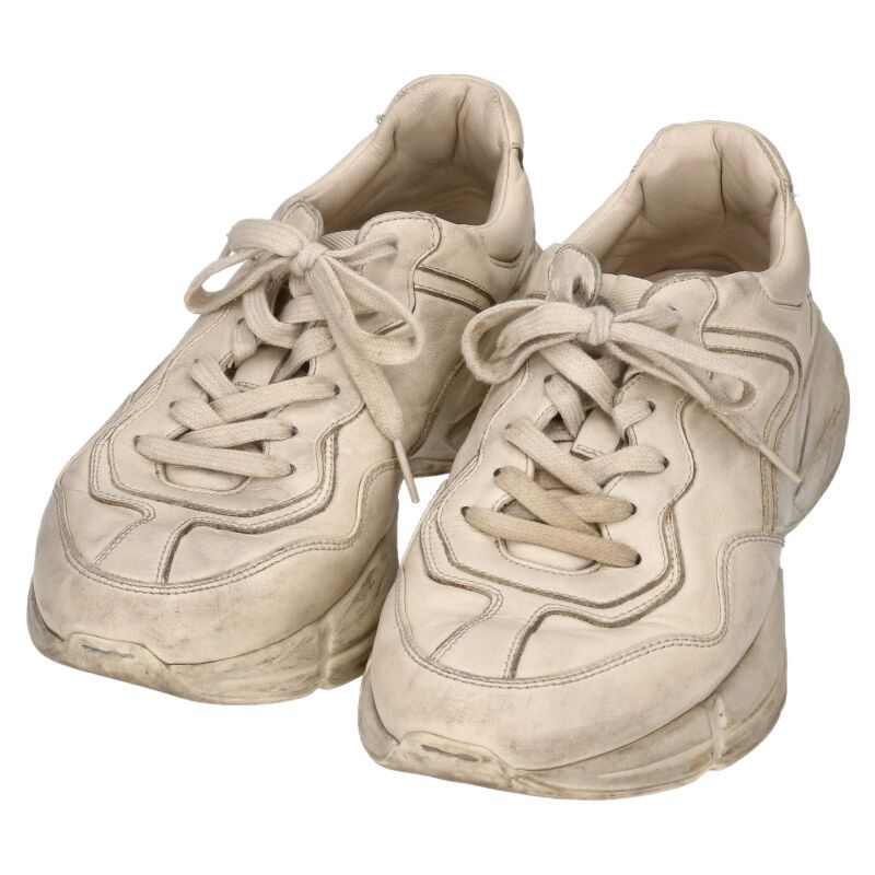GUCCI Distressed Sneakers White Size 7