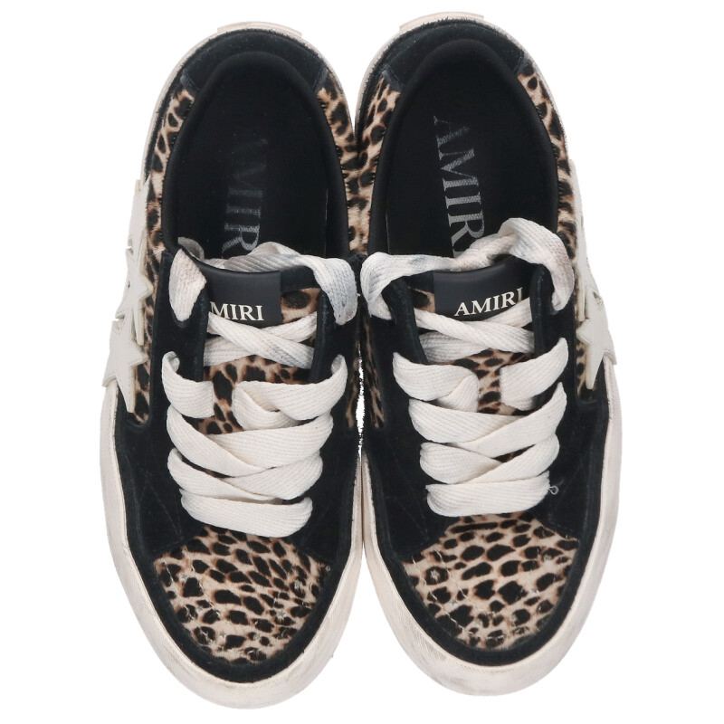 Amiri SUNSET SKATE LOW HARAKO leopard Sneakers Black x Beige x White Size 43