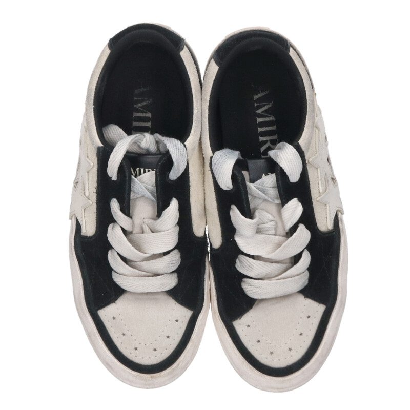 Amiri SUNSET SKATE LOW Leather Sneakers White x Black Size 43