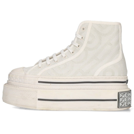 FENDI x Marc Jacobs FF Logo Canvas Platform White Size 5