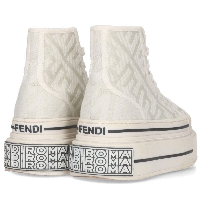 FENDI x Marc Jacobs FF Logo Canvas Platform White Size 5