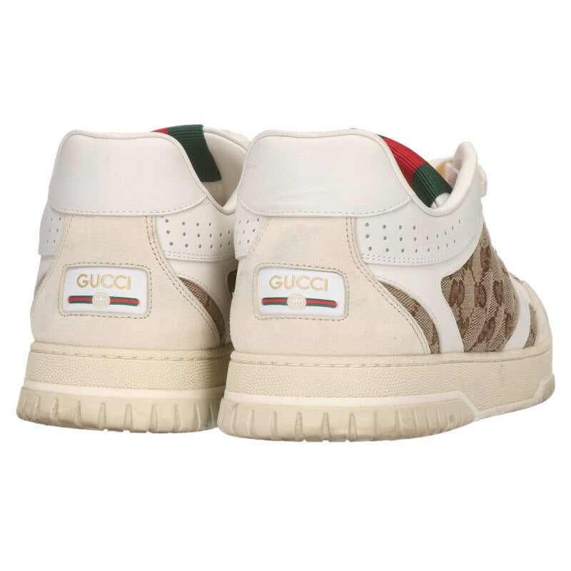 GUCCI GG Canvas Low-Top Sneakers Beige/White Size 11