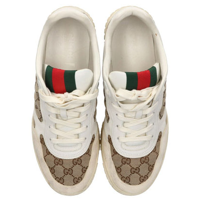 GUCCI GG Canvas Low-Top Sneakers Beige/White Size 11
