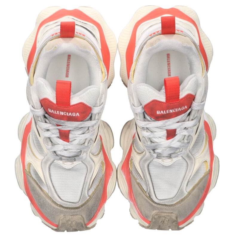 BALENCIAGA Cargo Sneakers White/Red Size 7.5