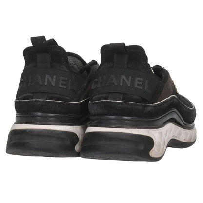 CHANEL G39072 Coco Mark Low-Top Sneakers Black Size 6.5