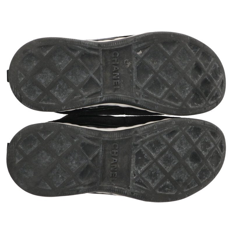 CHANEL G39072 Coco Mark Low-Top Sneakers Black Size 6.5