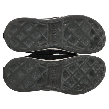 CHANEL G39072 Coco Mark Low-Top Sneakers Black Size 6.5