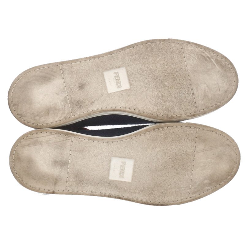 FENDI FF Logo Sock Sneakers Navy/Brown Size 7