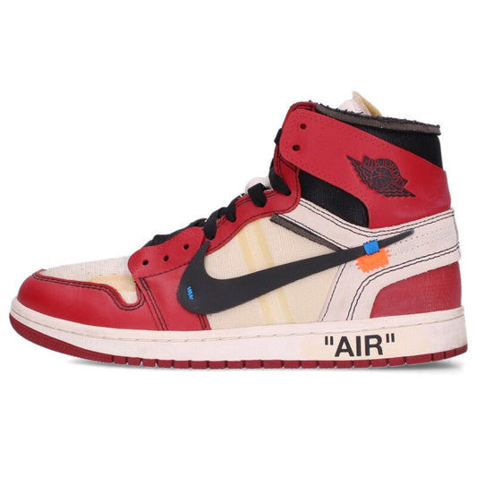 NIKE OFF-WHITE Air Jordan 1 Leather Red/White Size 8