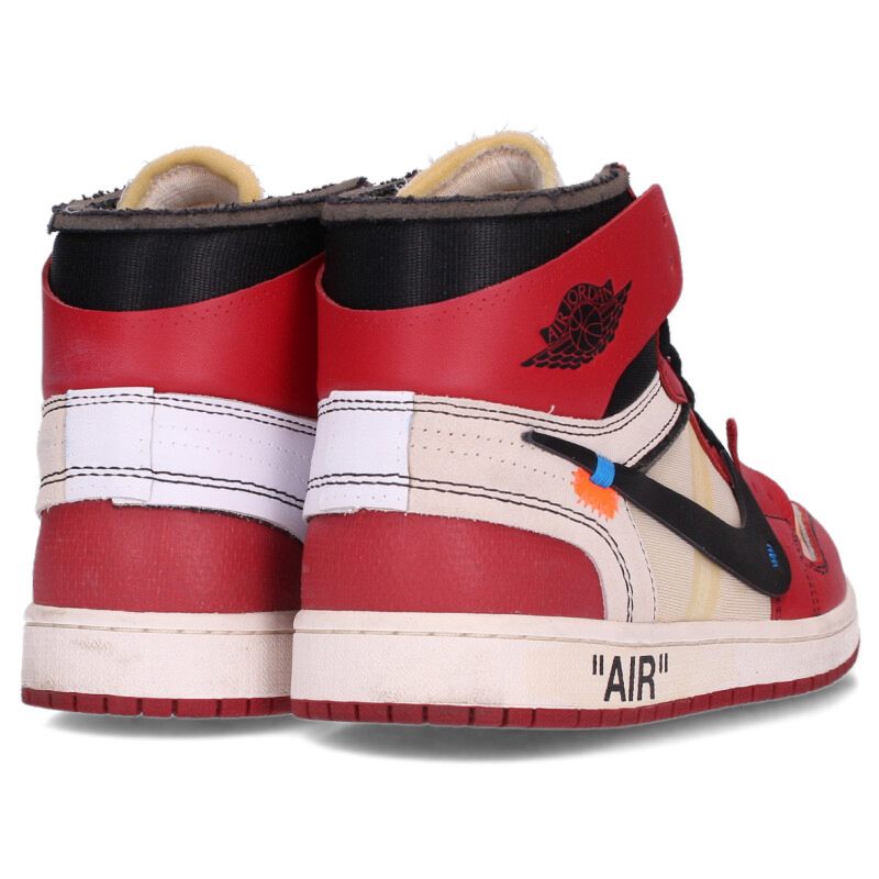 NIKE OFF-WHITE Air Jordan 1 Leather Red/White Size 8