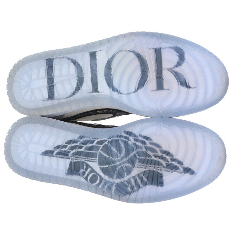 DIOR Air Jordan 1 Low OG Sneakers White/Grey/Black Size 7.5