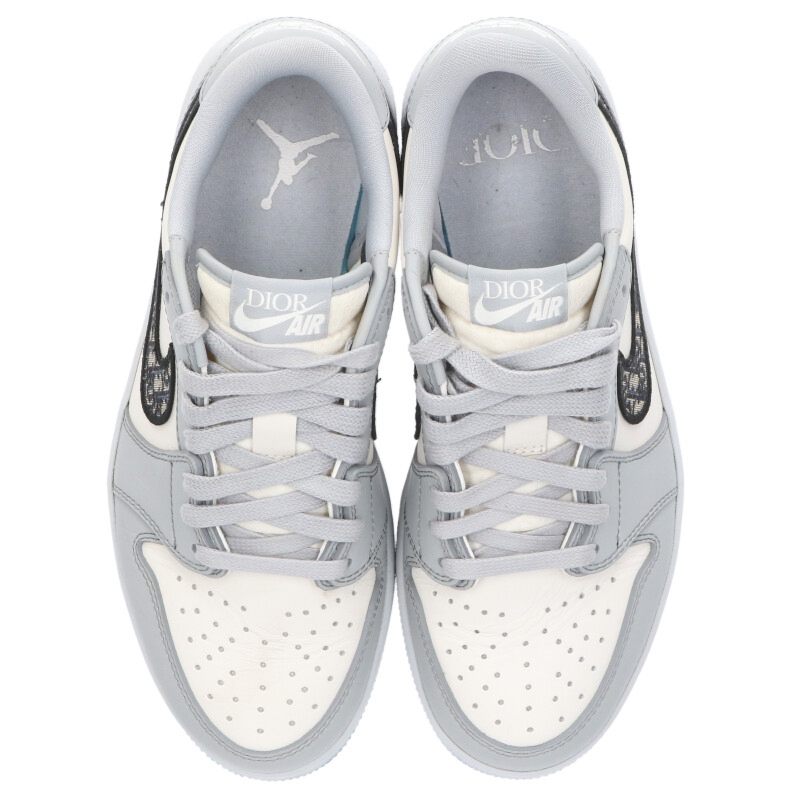 DIOR Air Jordan 1 Low OG Sneakers White/Grey/Black Size 7.5