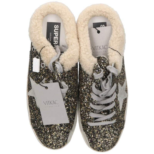 GOLDEN GOOSE SUPER-STAR Glitter Shearling-Lined Size 7.5