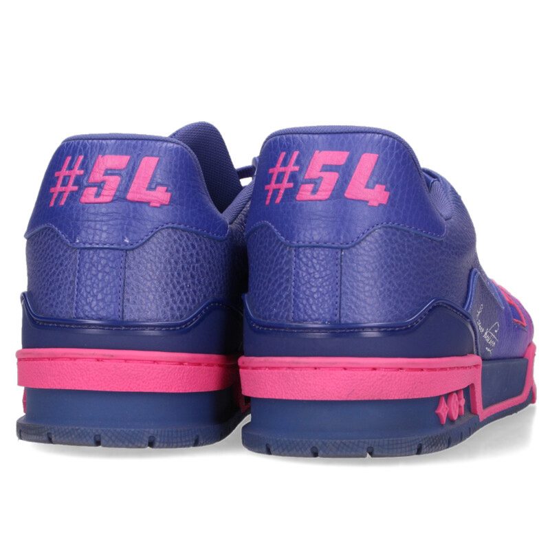 Louis Vuitton LV Leather Sneakers Pink x Blue Size 7