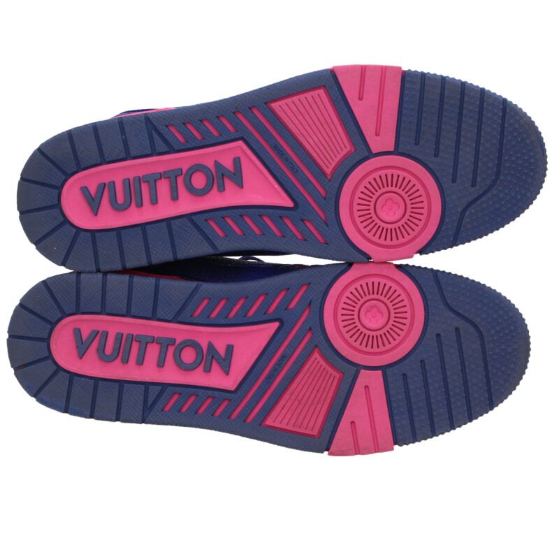 Louis Vuitton LV Leather Sneakers Pink x Blue Size 7