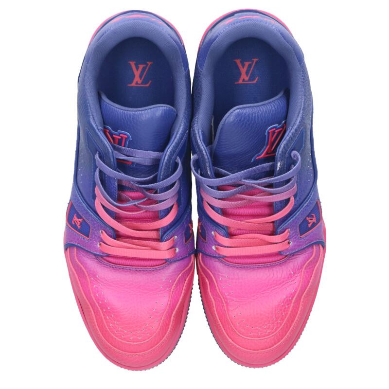Louis Vuitton LV Leather Sneakers Pink x Blue Size 7