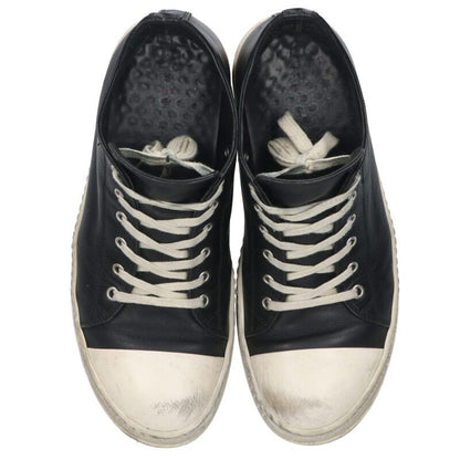 Rick Owens RAMONES LOW Leather Sneakers Black x White Size 42