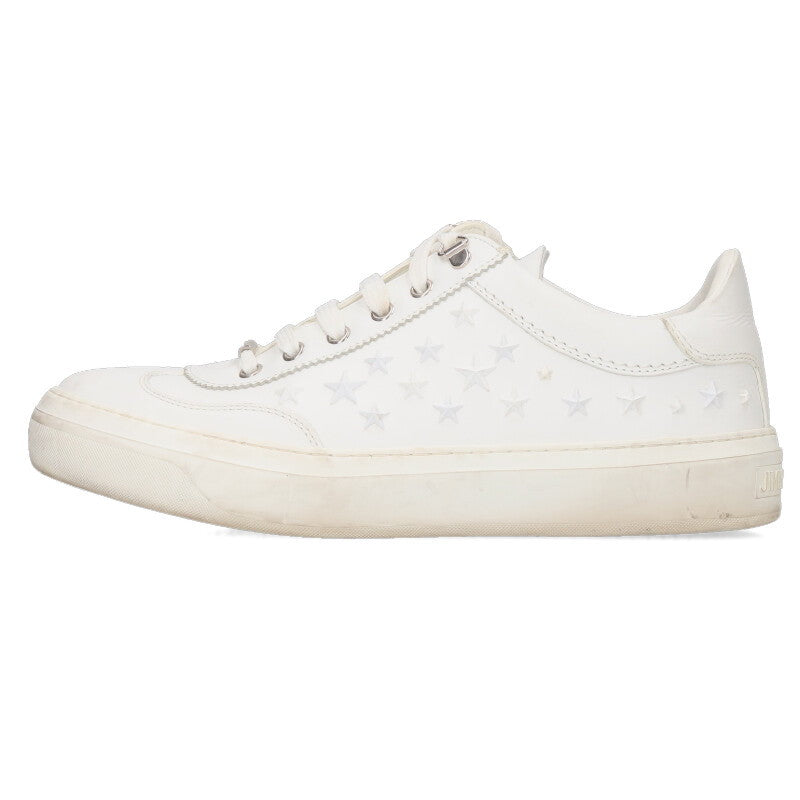 JIMMYCHOO Star Studded Low-Top Sneakers White Size 7.5