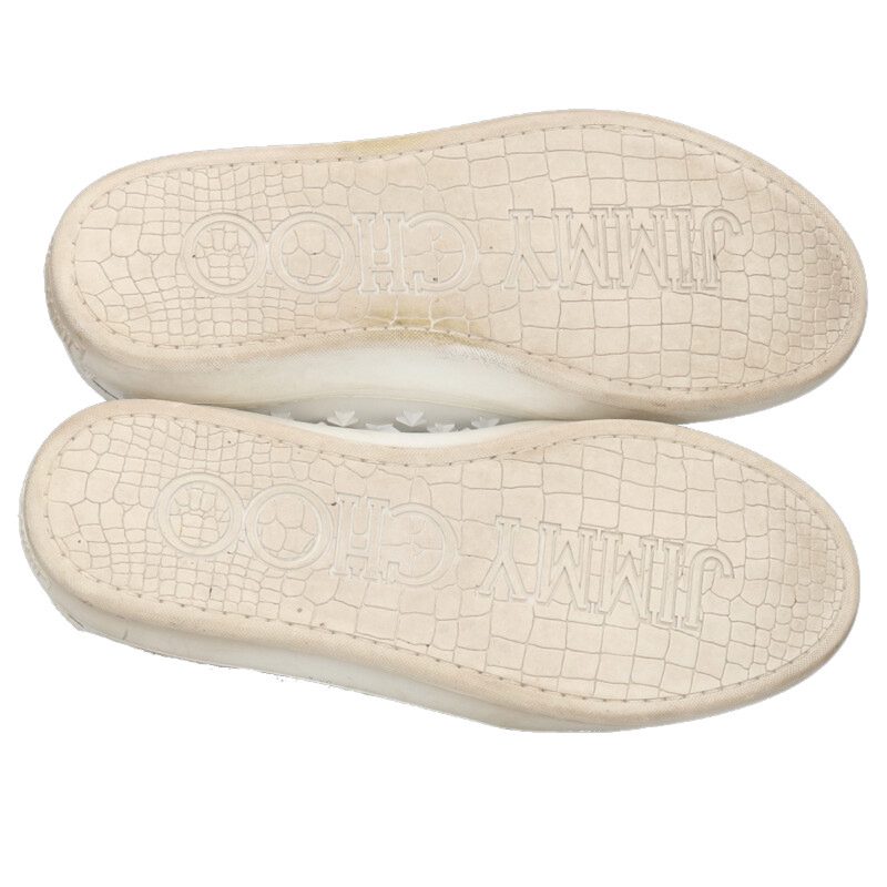 JIMMYCHOO Star Studded Low-Top Sneakers White Size 7.5