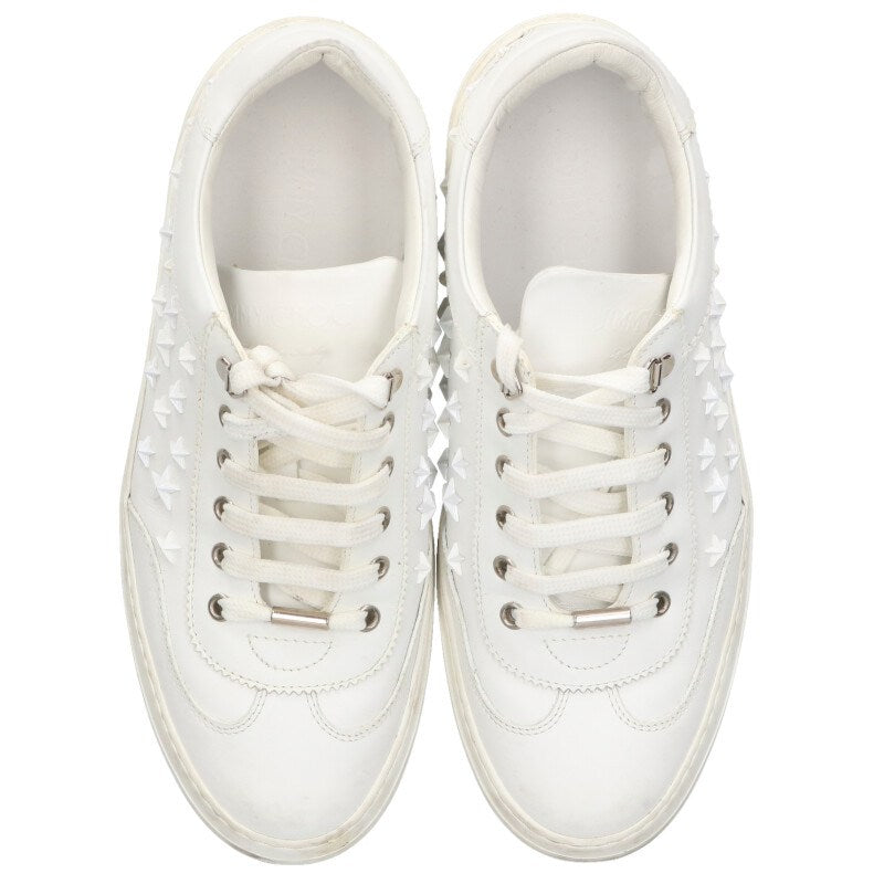 JIMMYCHOO Star Studded Low-Top Sneakers White Size 7.5