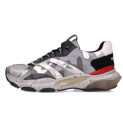 VALENTINO Low Top Lace-Up Sneakers Gray Size 7.5