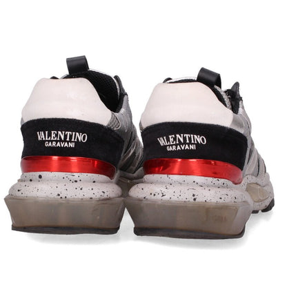 VALENTINO Low Top Lace-Up Sneakers Gray Size 7.5