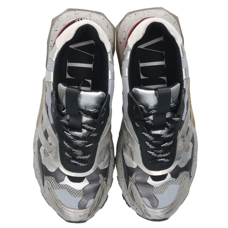 VALENTINO Low Top Lace-Up Sneakers Gray Size 7.5