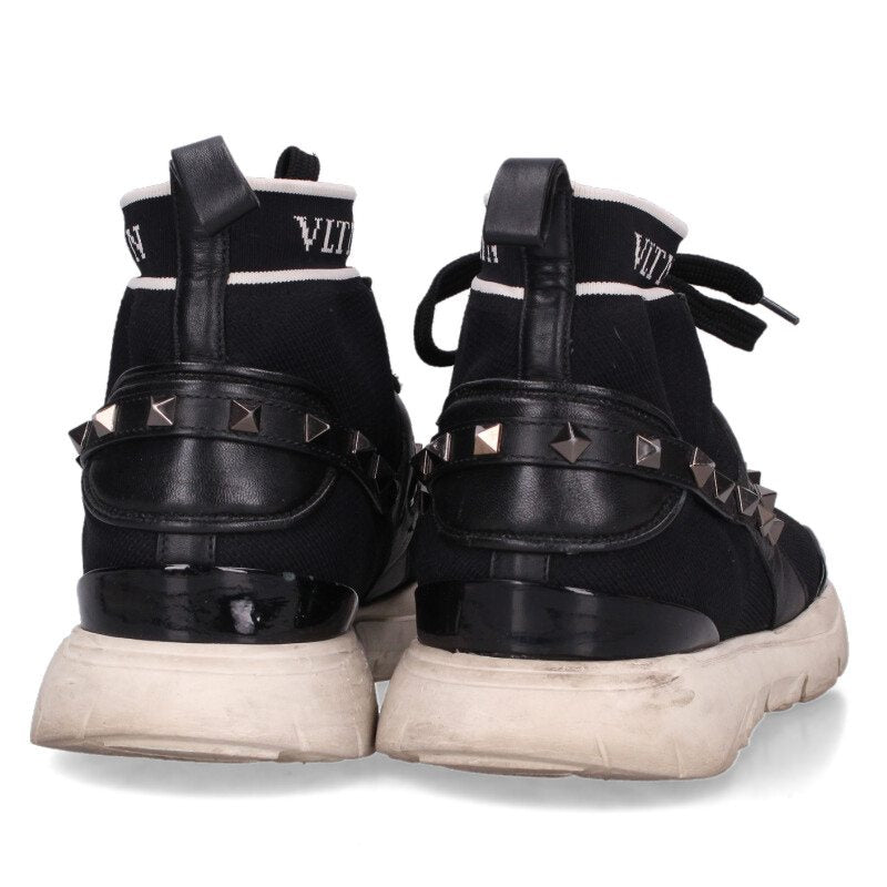 VALENTINO Studded High Top Sneakers Black Size 7.5
