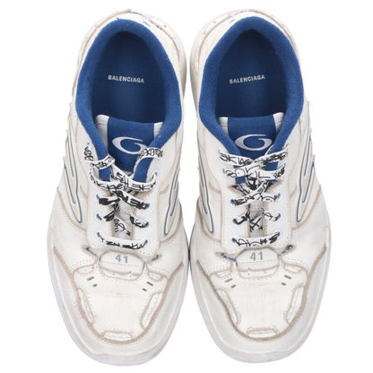 BALENCIAGA Hamptons Sneakers White and Blue Size 7.5