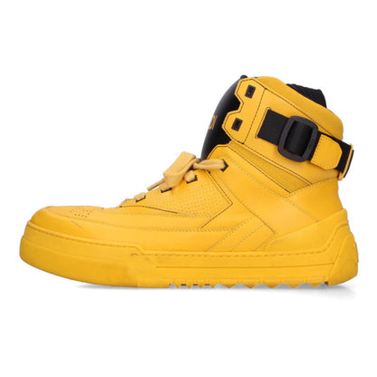 FENDI 7E1397 High-Cut Leather Sneakers Yellow Size 10