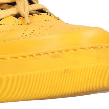 FENDI 7E1397 High-Cut Leather Sneakers Yellow Size 10