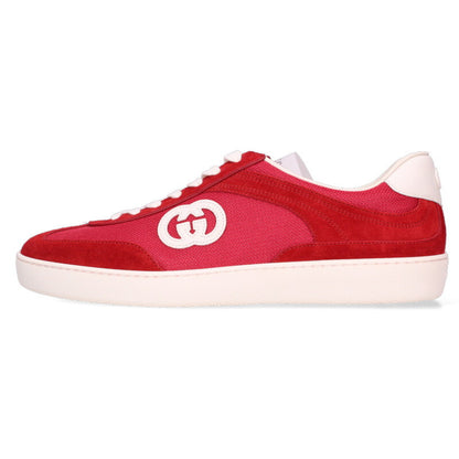 GUCCI 791742 GG Canvas Low-Cut Sneakers Red Size 8