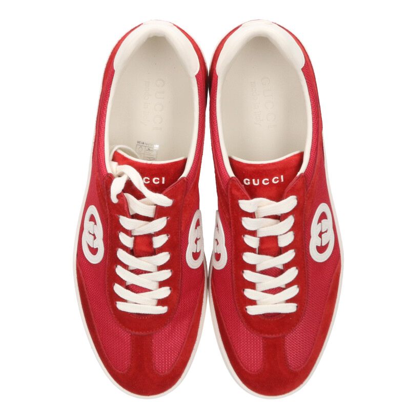 GUCCI 791742 GG Canvas Low-Cut Sneakers Red Size 8
