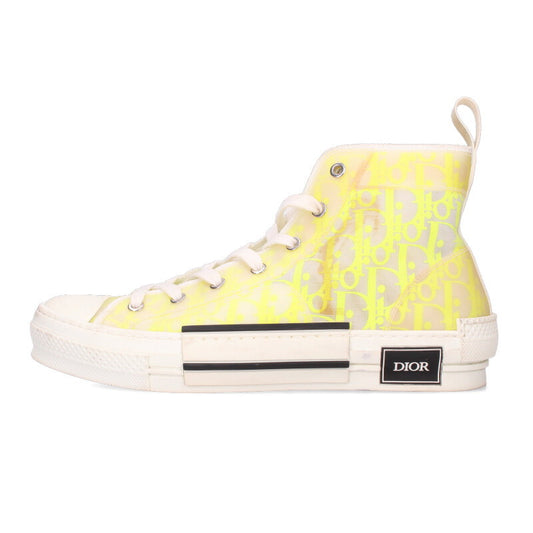 DIOR B23 Oblique High Top Sneakers White Yellow Size 8.5