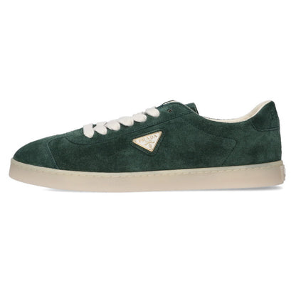 PRADA Triangle Plate Suede Low-Top Green Size 7.5