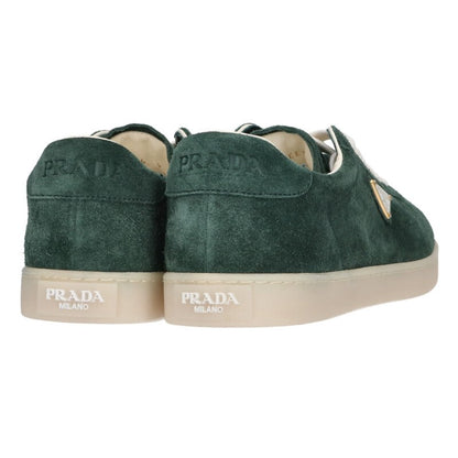 PRADA Triangle Plate Suede Low-Top Green Size 7.5