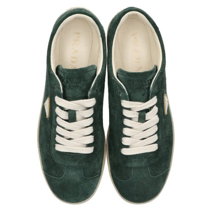 PRADA Triangle Plate Suede Low-Top Green Size 7.5
