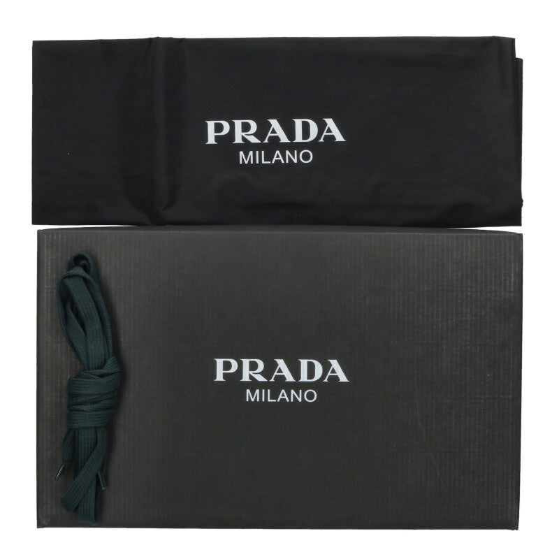 PRADA Triangle Plate Suede Low-Top Green Size 7.5