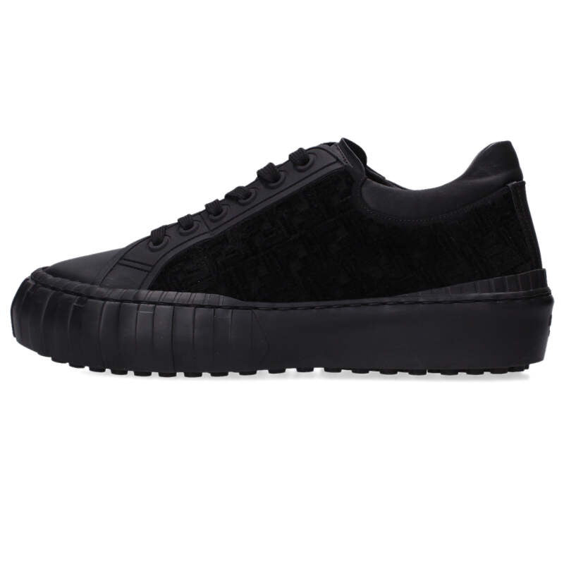 FENDI FF Pattern Low-Cut Sneaker Black 7E1481 Size 7