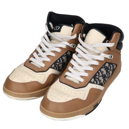 DIOR B27 Oblique Leather High-Top Sneaker Brown Size 10.5