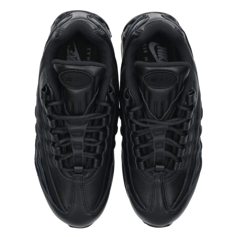 NIKE Air Max 95 Big Bubble Leather Triple Black Size 6.5