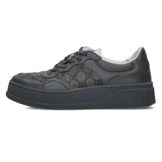 GUCCI Leather Low-Cut Sneaker Gray 726543 Size 7.5