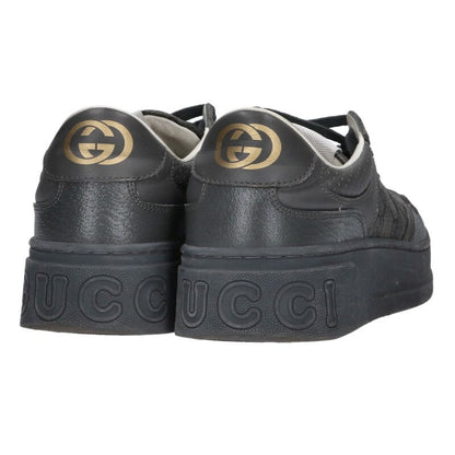 GUCCI Leather Low-Cut Sneaker Gray 726543 Size 7.5