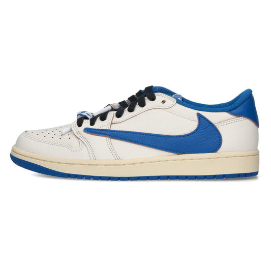 Travis Scott x Fragment AJ1 Low Sail Blue Sneakers Size 27cm