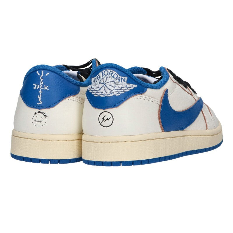 Travis Scott x Fragment AJ1 Low Sail Blue Sneakers Size 27cm