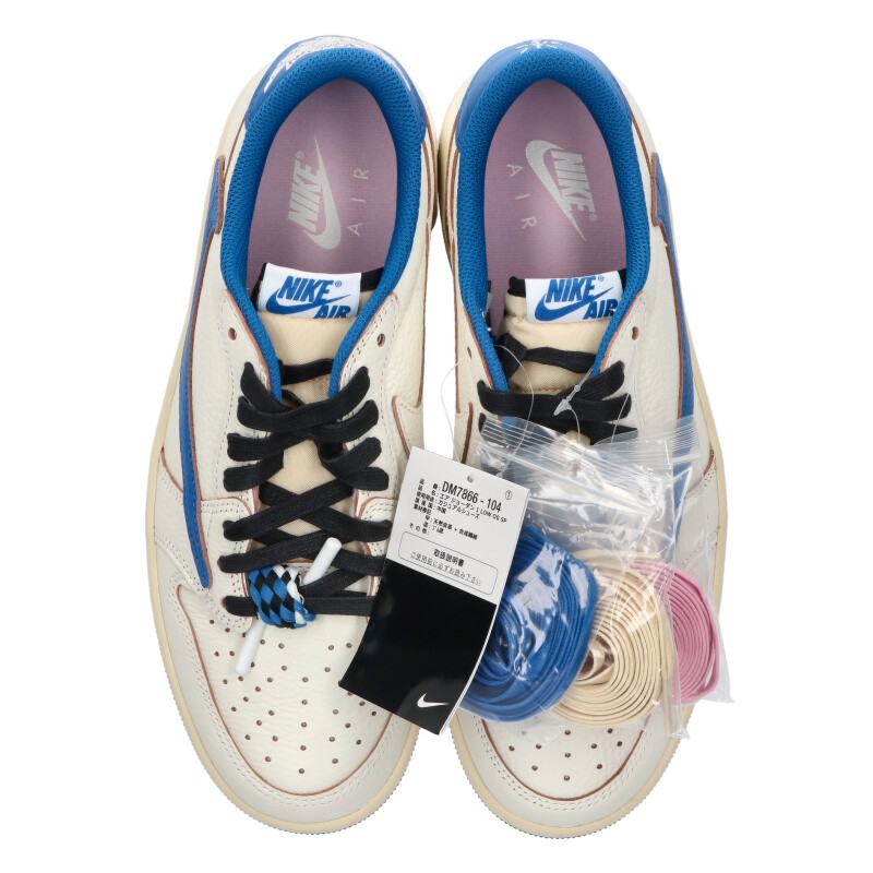 Travis Scott x Fragment AJ1 Low Sail Blue Sneakers Size 27cm