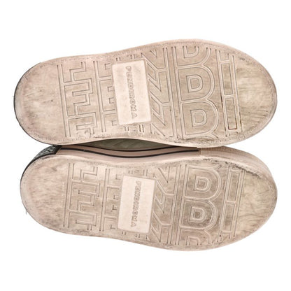 FENDI FF Logo Canvas Platform Sneakers White Size 5